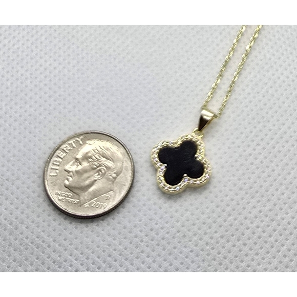 Rachel Zoe Onyx Clover Necklace – 18K Gold Plated - Picture 8 of 15